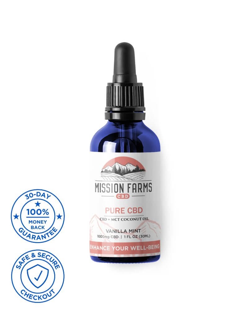 FS Pure 1000mg w badges Full Spectrum Pure CBD Oil